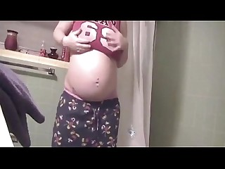 Zwanger tiener badkamer Selfie pregnanthorny com